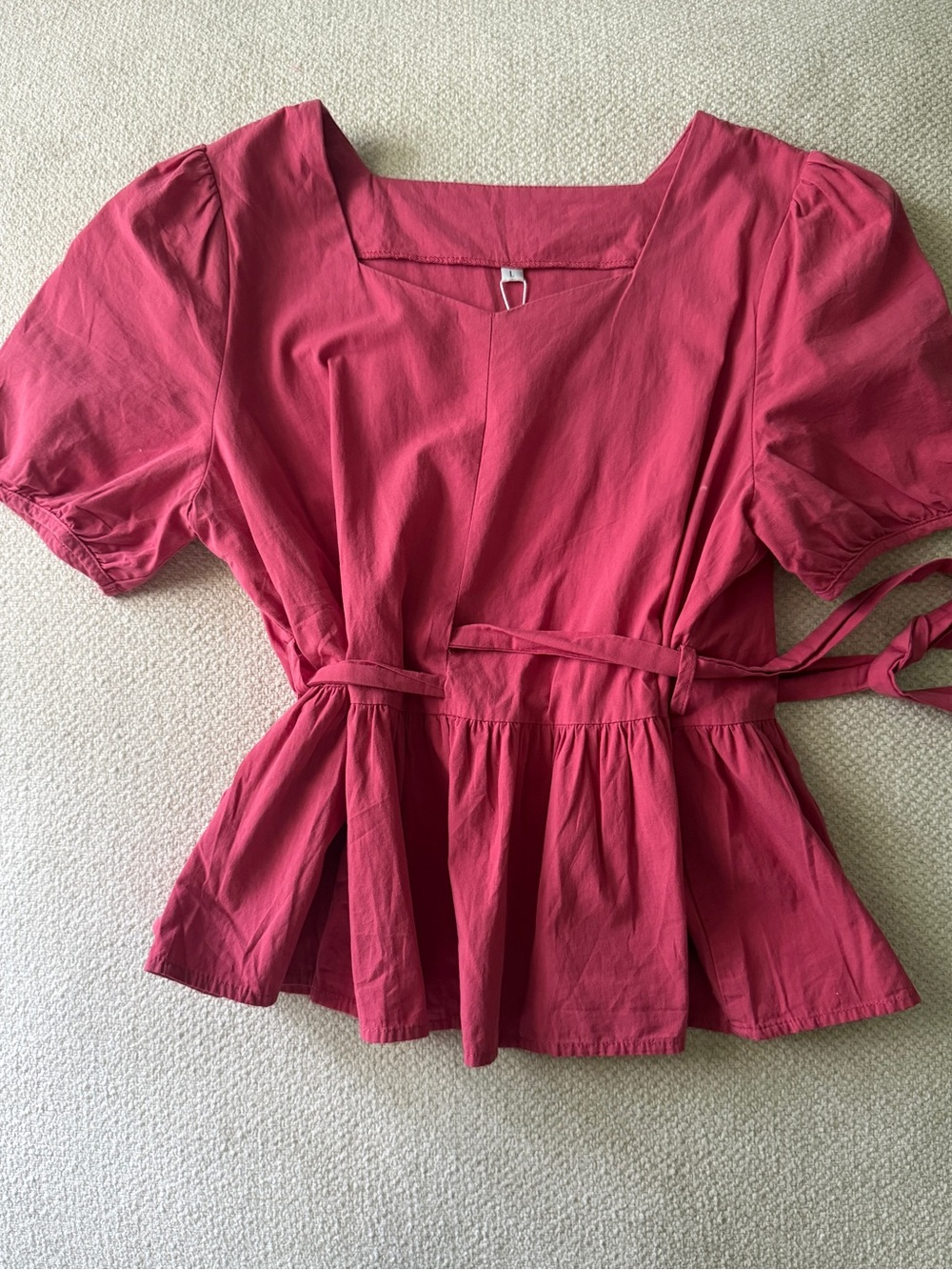 BGKO Pink Wrap Peplum Top NWT